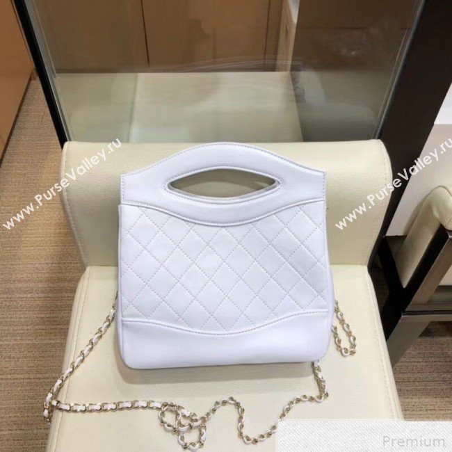 Chanel Lambskin Chanel 31 Mini Shopping Bag AS9196 White 2019 (SMJD-9042250)