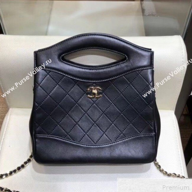 Chanel Lambskin Chanel 31 Mini Shopping Bag AS9196 Black 2019 (SMJD-9042251)