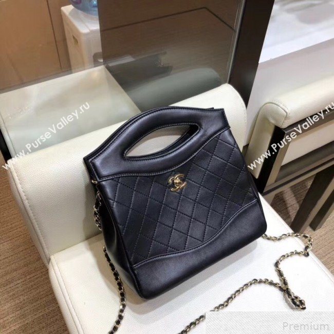 Chanel Lambskin Chanel 31 Mini Shopping Bag AS9196 Black 2019 (SMJD-9042251)
