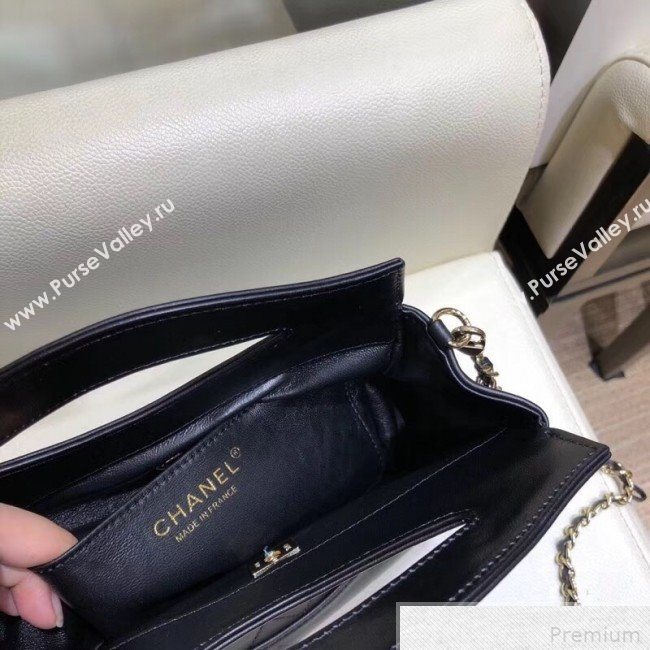 Chanel Lambskin Chanel 31 Mini Shopping Bag AS9196 Black 2019 (SMJD-9042251)