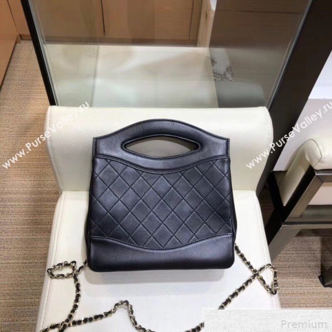 Chanel Lambskin Chanel 31 Mini Shopping Bag AS9196 Black 2019 (SMJD-9042251)