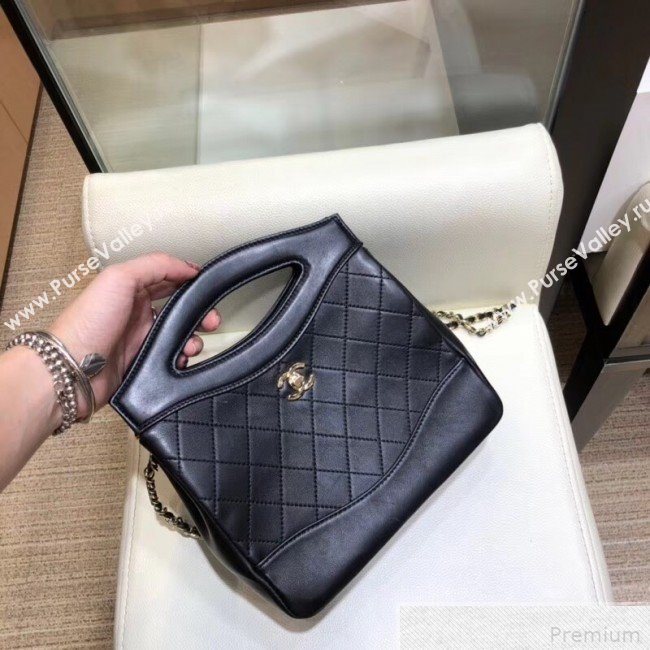 Chanel Lambskin Chanel 31 Mini Shopping Bag AS9196 Black 2019 (SMJD-9042251)