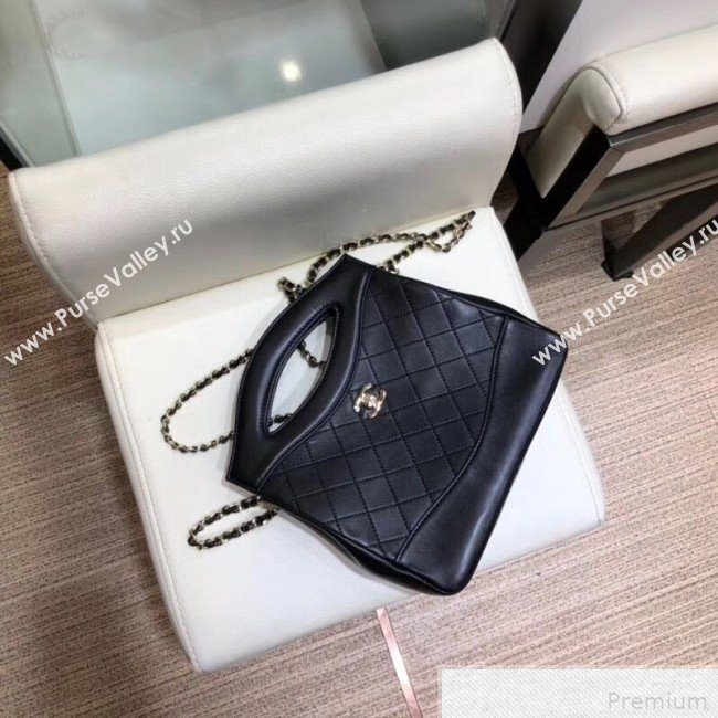 Chanel Lambskin Chanel 31 Mini Shopping Bag AS9196 Black 2019 (SMJD-9042251)