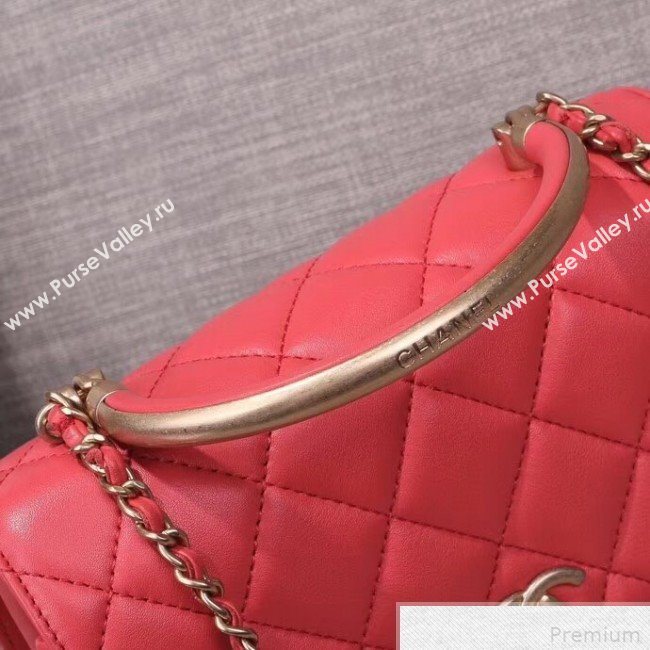 Chanel Small Flap Bag with Top Handle AS0625 Red 2019 (XIN-9042272)