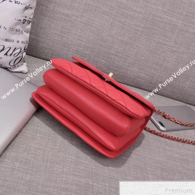 Chanel Small Flap Bag with Top Handle AS0625 Red 2019 (XIN-9042272)