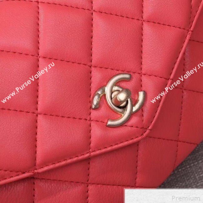 Chanel Small Flap Bag with Top Handle AS0625 Red 2019 (XIN-9042272)