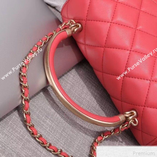 Chanel Small Flap Bag with Top Handle AS0625 Red 2019 (XIN-9042272)