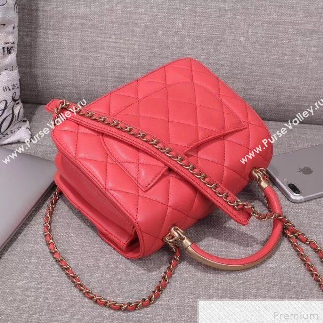 Chanel Small Flap Bag with Top Handle AS0625 Red 2019 (XIN-9042272)