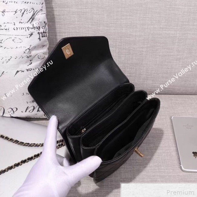 Chanel Small Flap Bag with Top Handle AS0625 Black 2019 (XIN-9042273)