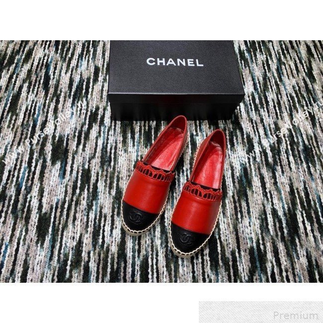 Chanel Espadrilles G34431 Red/Black 2019 (HANB-9042458)