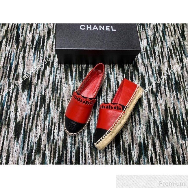 Chanel Espadrilles G34431 Red/Black 2019 (HANB-9042458)