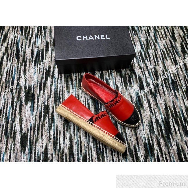 Chanel Espadrilles G34431 Red/Black 2019 (HANB-9042458)