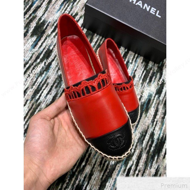 Chanel Espadrilles G34431 Red/Black 2019 (HANB-9042458)