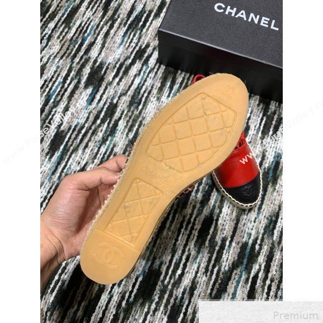 Chanel Espadrilles G34431 Red/Black 2019 (HANB-9042458)