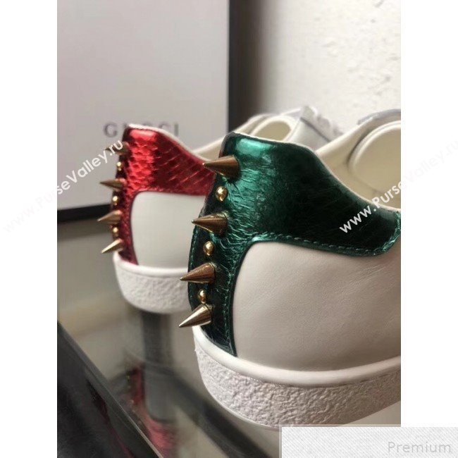 Gucci Ace Studded Leather Sneaker with Pearls 431887 2019 (ANQI-9042466)