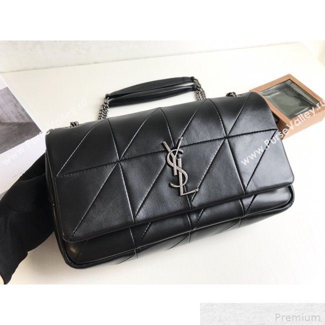 Saint Laurent Medium Jamie Bag in Patchwork Leather 515821 Black/Silver 2018 (KTS-9042421)