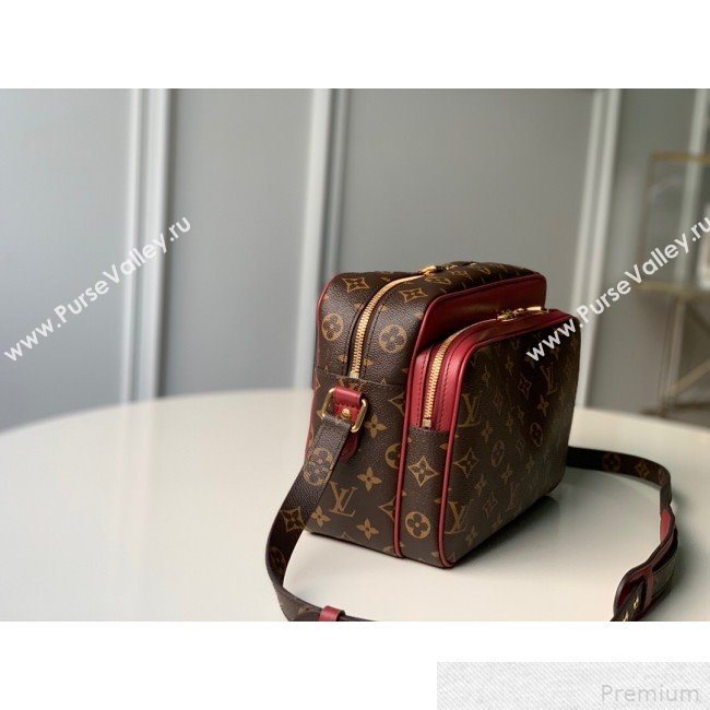 Louis Vuitton Nil Slim Shoulder Bag in Monogram Canvas M51478 Burgundy Leather 2019 (KD-9042616)