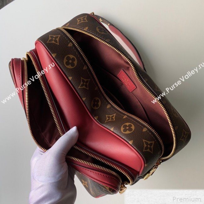 Louis Vuitton Nil Slim Shoulder Bag in Monogram Canvas M51478 Burgundy Leather 2019 (KD-9042616)