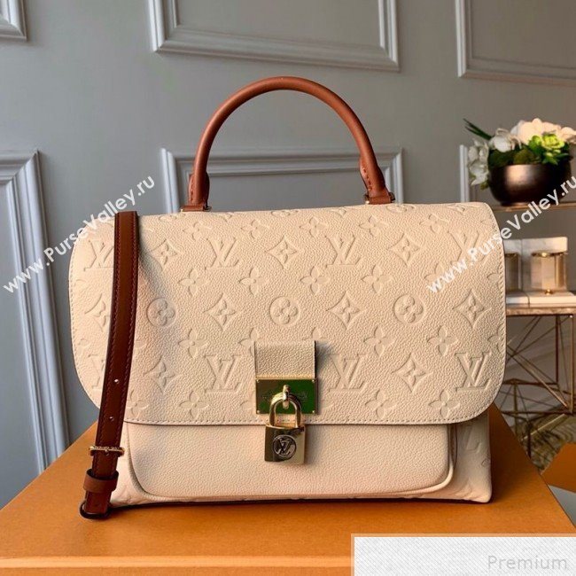 Louis Vuitton Marignan Messenger Bag in Empreinte Leather M44545 Crème Beige/Caramel 2019 (KD-9042628)