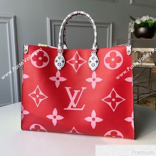 Louis Vuitton Onthego Shopper Tote Bag M44569 Red/Pink 2019 (KD-9042629)