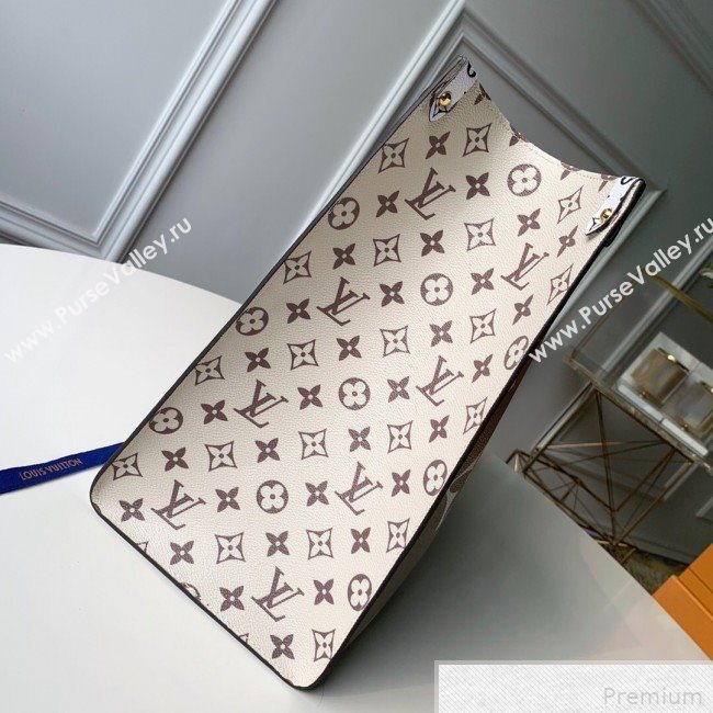 Louis Vuitton Onthego Shopper Tote Bag M44571 Khaki Green/White 2019 (KD-9042630)