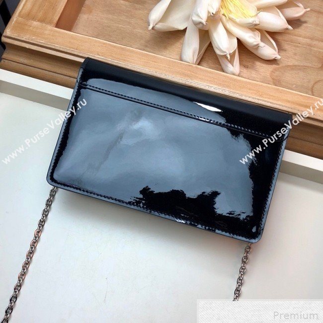 Louis Vuitton Cherrywood WOC Chain Wallet in Patent Leather M67793 Black 2019 (LVSJ-9042636)