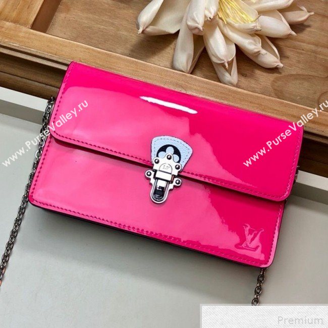 Louis Vuitton Cherrywood WOC Chain Wallet in Patent Leather M67793 Pink 2019 (LVSJ-9042635)