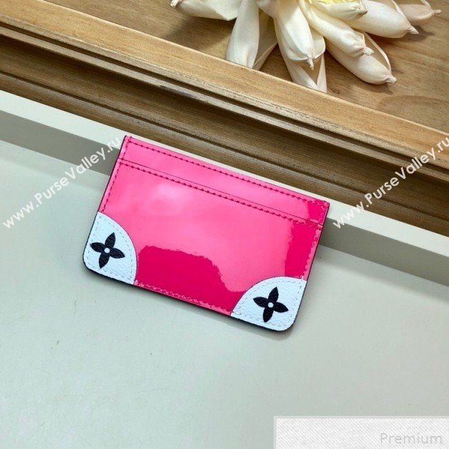 Louis Vuitton Venice Card Holder in Patent Leather M67639 Hot Pink (LVSJ-9042637)