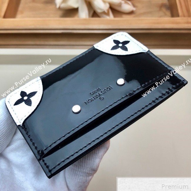 Louis Vuitton Venice Card Holder in Patent Leather M67639 Black (LVSJ-9042640)