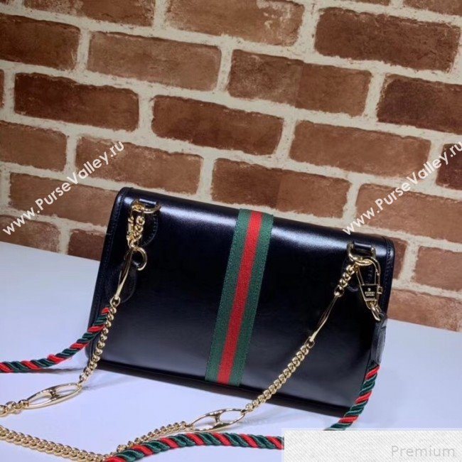 Gucci Rajah Leather Small Shoulder Bag 570145 Black 2019 (DLH-9042639)