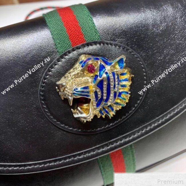 Gucci Rajah Leather Small Shoulder Bag 570145 Black 2019 (DLH-9042639)