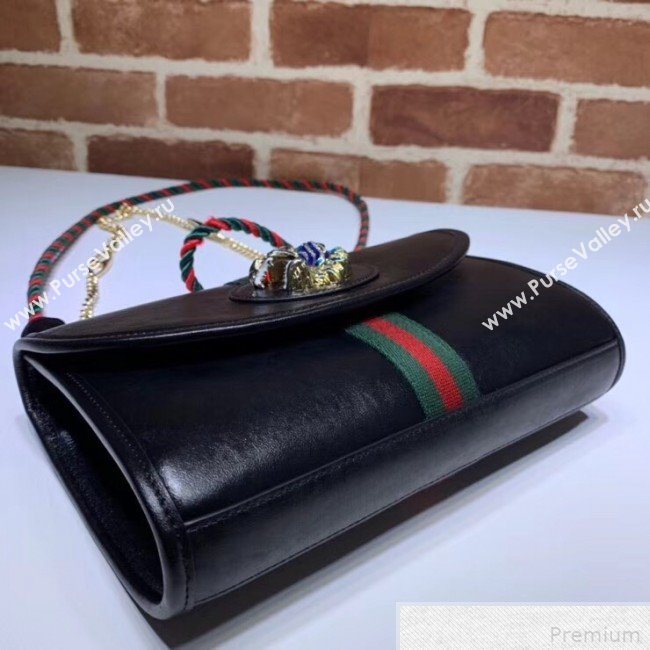 Gucci Rajah Leather Small Shoulder Bag 570145 Black 2019 (DLH-9042639)