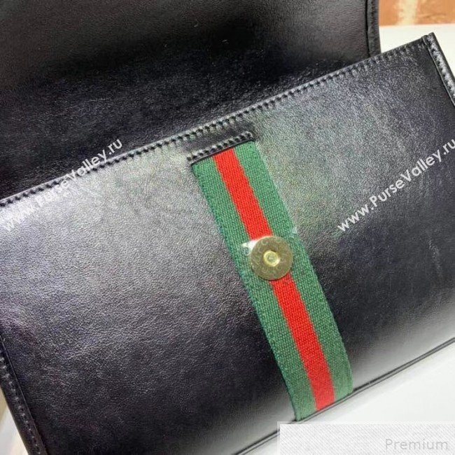 Gucci Rajah Leather Small Shoulder Bag 570145 Black 2019 (DLH-9042639)