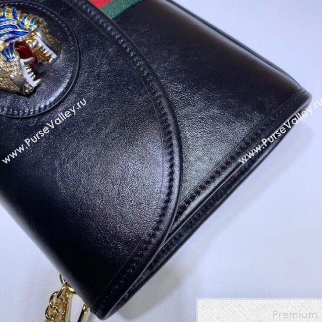 Gucci Rajah Leather Small Shoulder Bag 570145 Black 2019 (DLH-9042639)