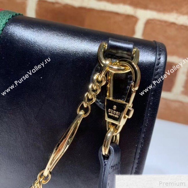 Gucci Rajah Leather Small Shoulder Bag 570145 Black 2019 (DLH-9042639)