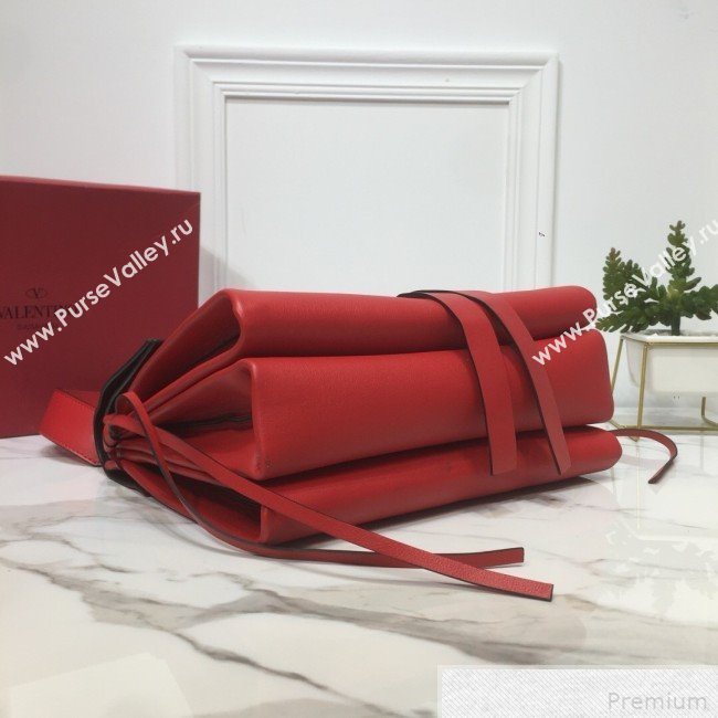 Valentino Leopard Medium VRING Calfskin Shoulder Bag Red 2019 (XYD-9042642)