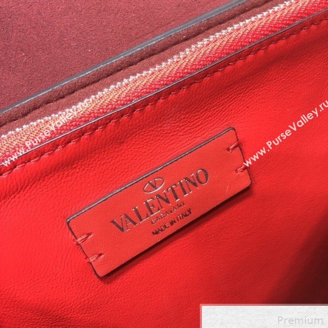 Valentino Medium VRING Crinkle Calfskin Shoulder Bag Black 2019 (XYD-9042644)