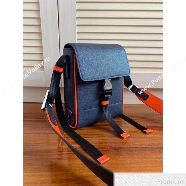 Prada Saffiano Leather Shoulder Bag 2VD019 Black/Orange 2019 (RUISI-9042706)