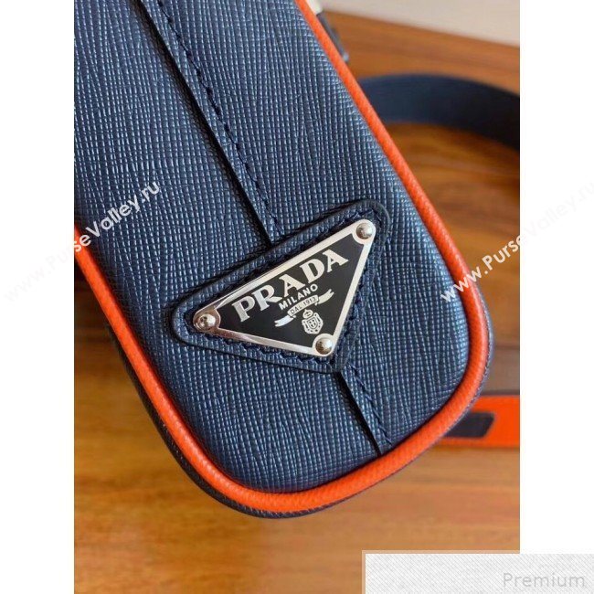 Prada Saffiano Leather Shoulder Bag 2VD019 Black/Orange 2019 (RUISI-9042706)