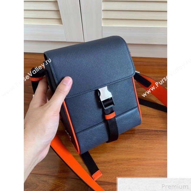 Prada Saffiano Leather Shoulder Bag 2VD019 Black/Orange 2019 (RUISI-9042706)