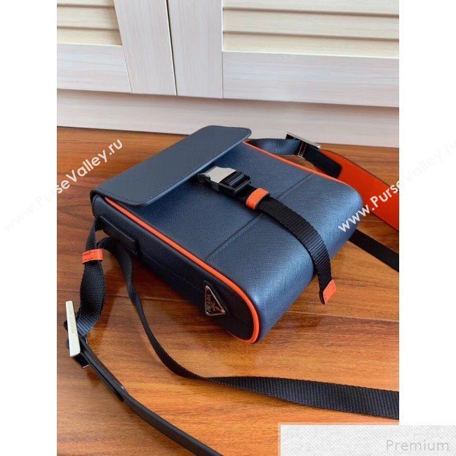 Prada Saffiano Leather Shoulder Bag 2VD019 Black/Orange 2019 (RUISI-9042706)