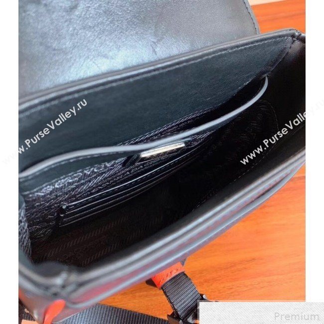 Prada Saffiano Leather Shoulder Bag 2VD019 Black/Orange 2019 (RUISI-9042706)