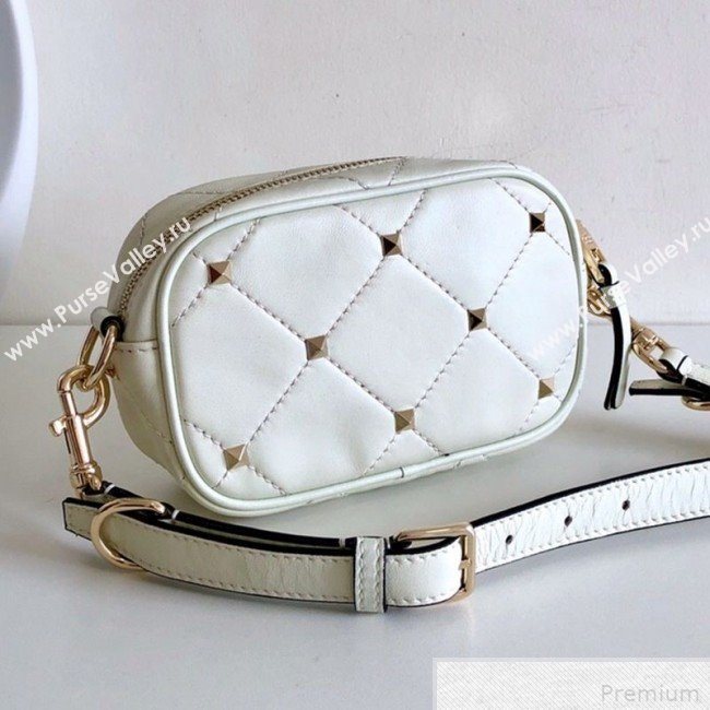 Valentino Small Quilted Boomstud Crossbody Camera Bag White 2019 (JJ3-9042708)