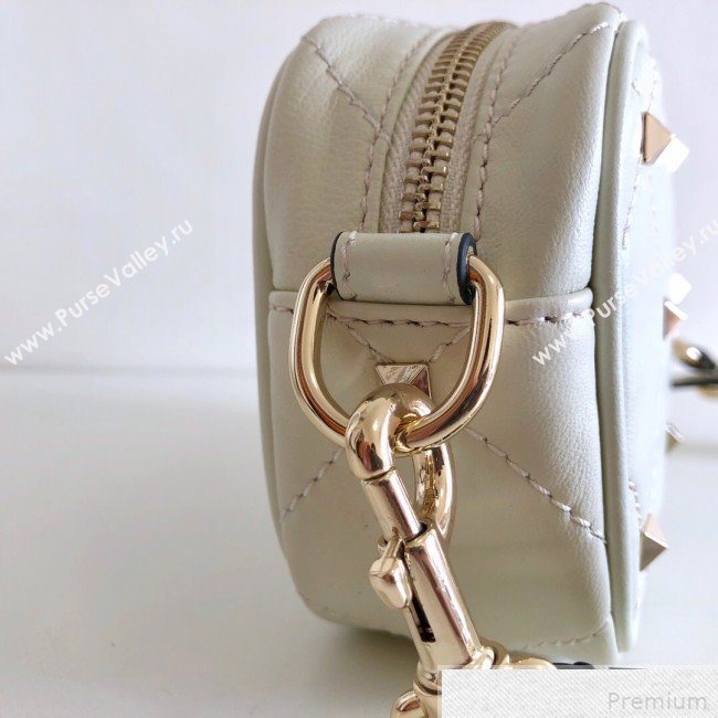 Valentino Small Quilted Boomstud Crossbody Camera Bag White 2019 (JJ3-9042708)