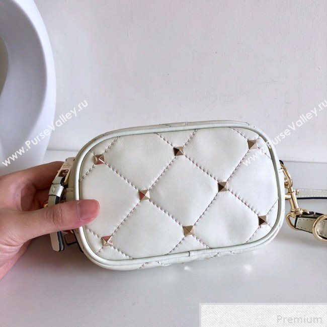 Valentino Small Quilted Boomstud Crossbody Camera Bag White 2019 (JJ3-9042708)