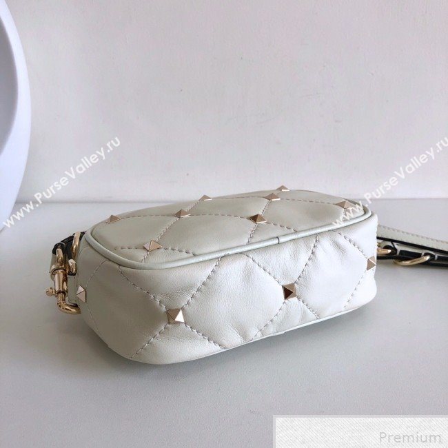 Valentino Small Quilted Boomstud Crossbody Camera Bag White 2019 (JJ3-9042708)