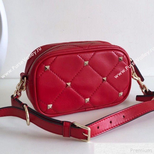 Valentino Small Quilted Boomstud Crossbody Camera Bag Red 2019 (JJ3-9042709)