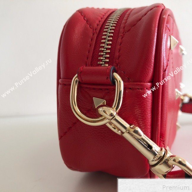 Valentino Small Quilted Boomstud Crossbody Camera Bag Red 2019 (JJ3-9042709)