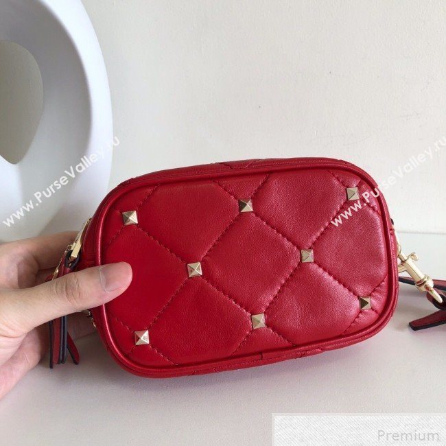 Valentino Small Quilted Boomstud Crossbody Camera Bag Red 2019 (JJ3-9042709)