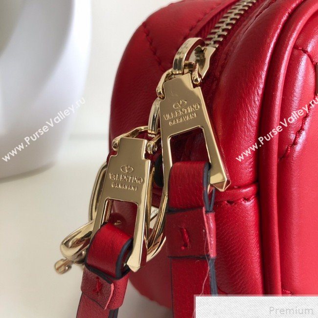 Valentino Small Quilted Boomstud Crossbody Camera Bag Red 2019 (JJ3-9042709)